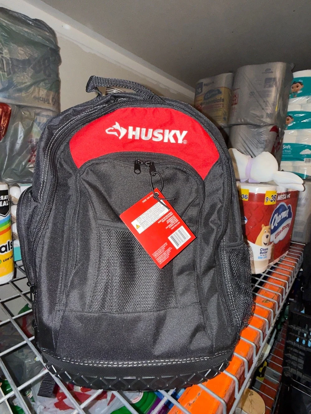 Husky Black and Red Men's Work Backpack